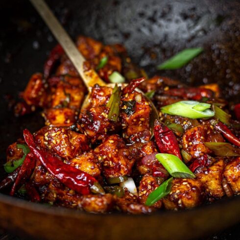kkanpoong tofu korean vegan